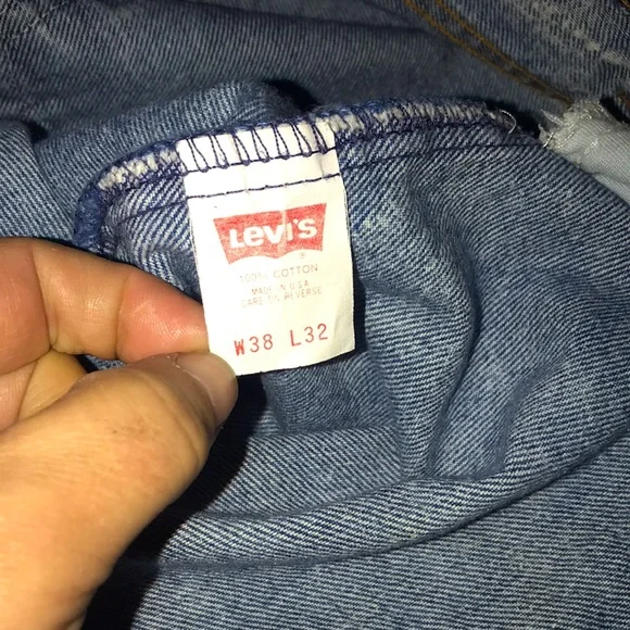 Vintage 80’s Levi’s 350 Orange Tab Acid Wash Jeans / Made in USA / 38x32 - Picture 6 of 10